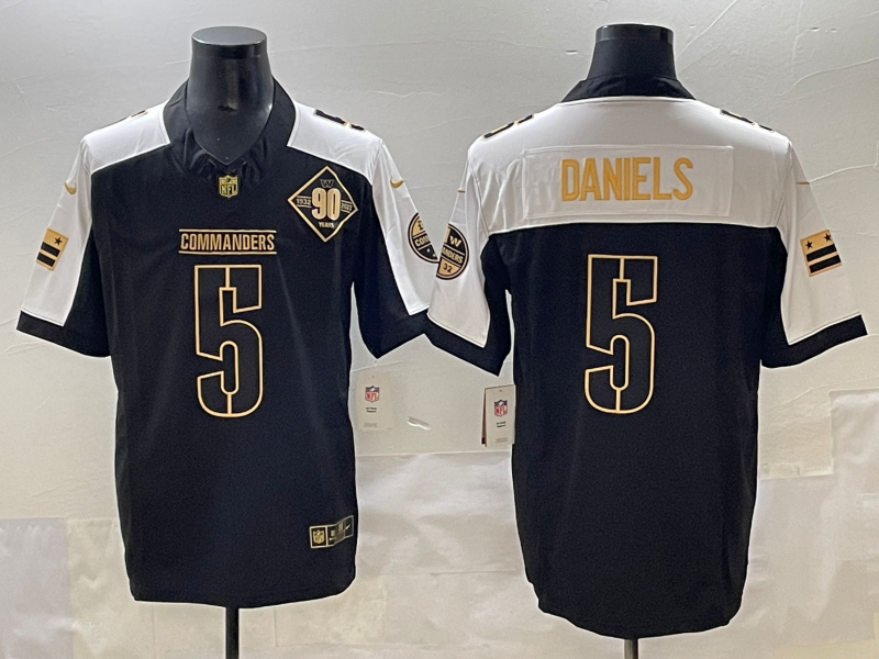 Men Washington Commanders #5 Daniels black  Nike NFL 2025 jersey 004->washington commanders->NFL Jersey